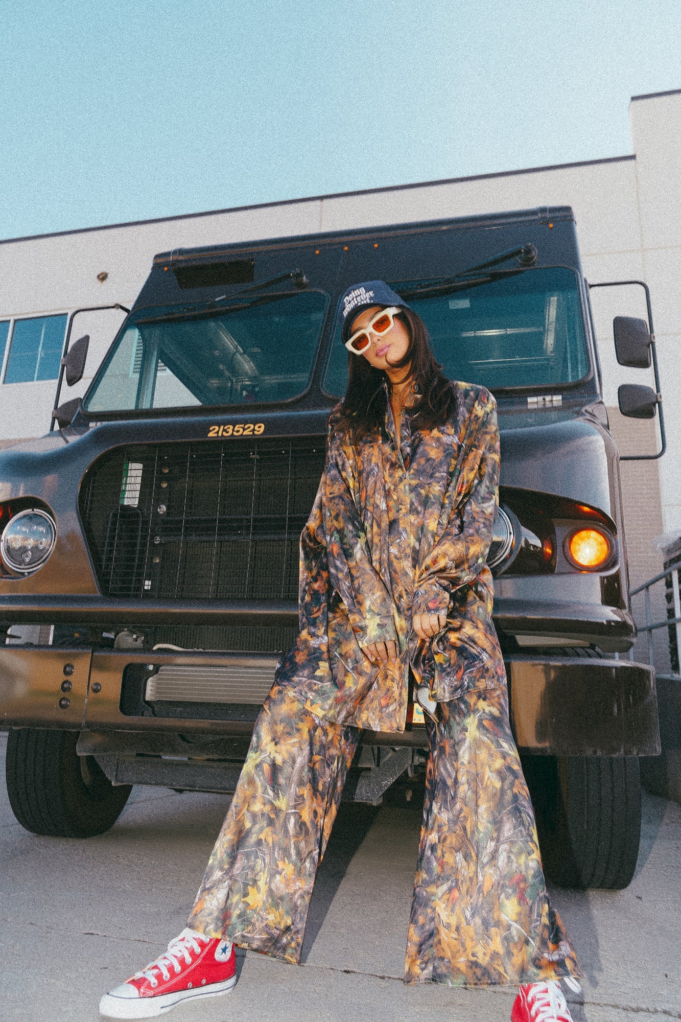 Lala Satin Playsuit in Bad B*tch Camo