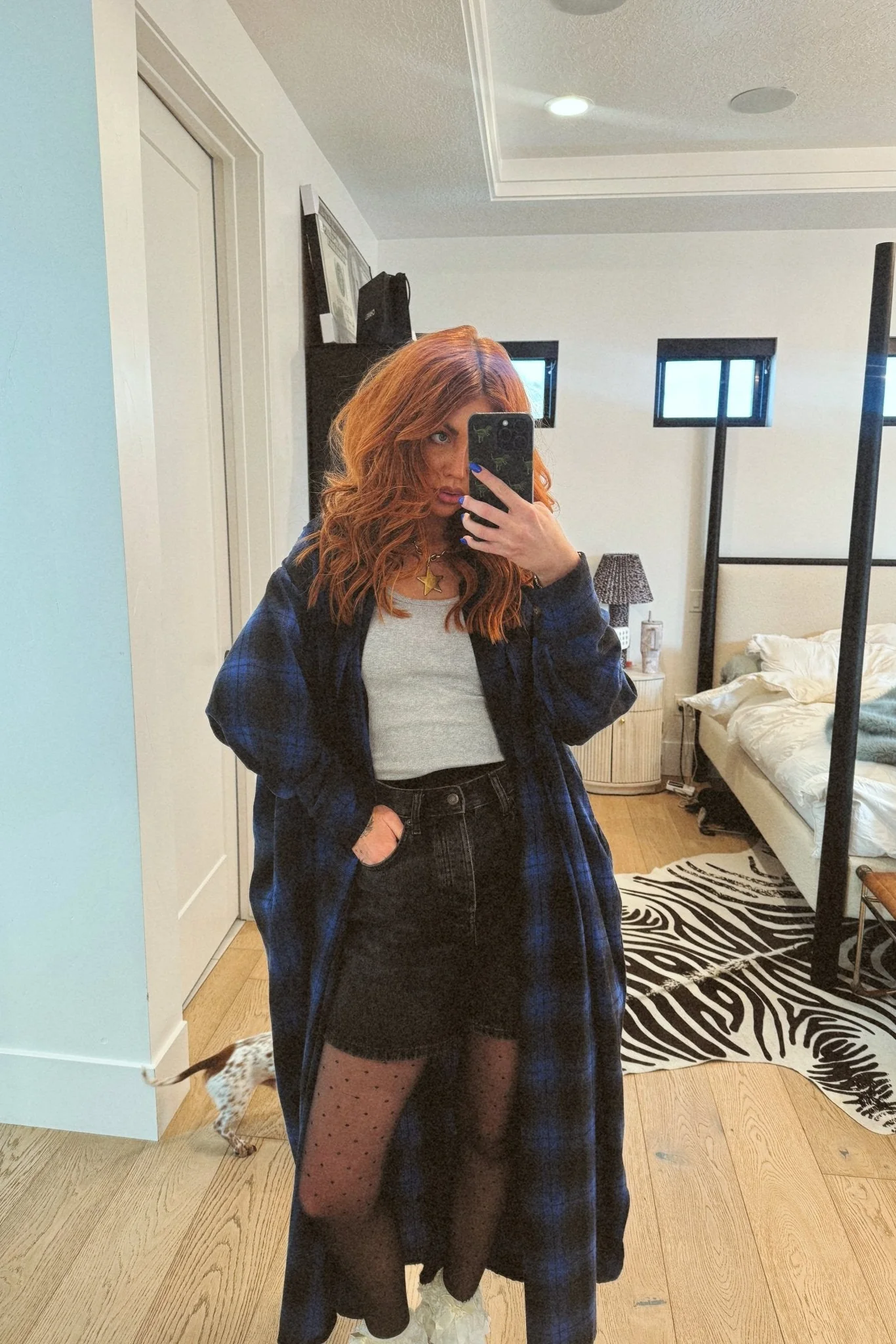 Grunge Goddess Flannel in Cobalt Blue