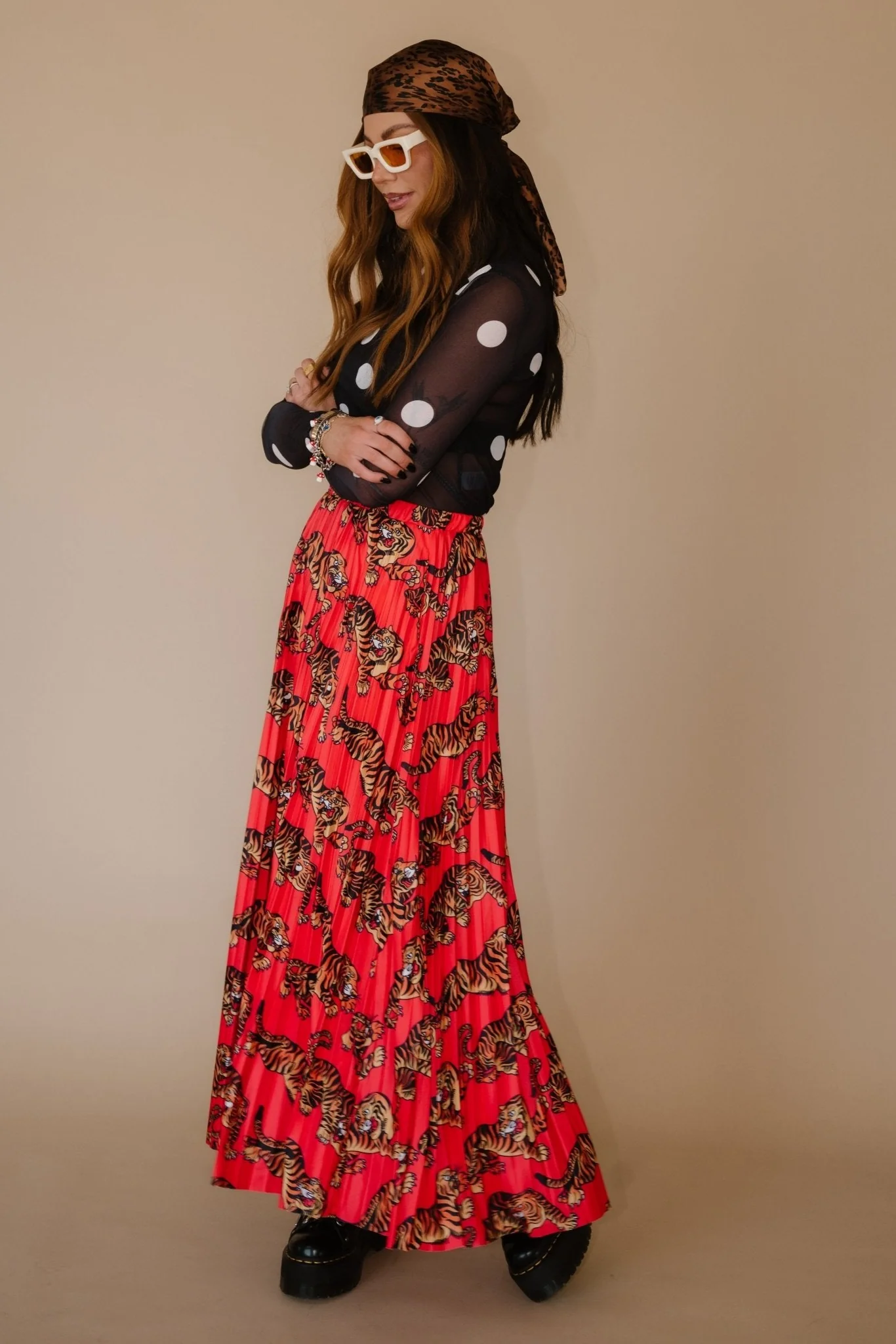 Don't Let Them Tame You Pleated Midi Skirt