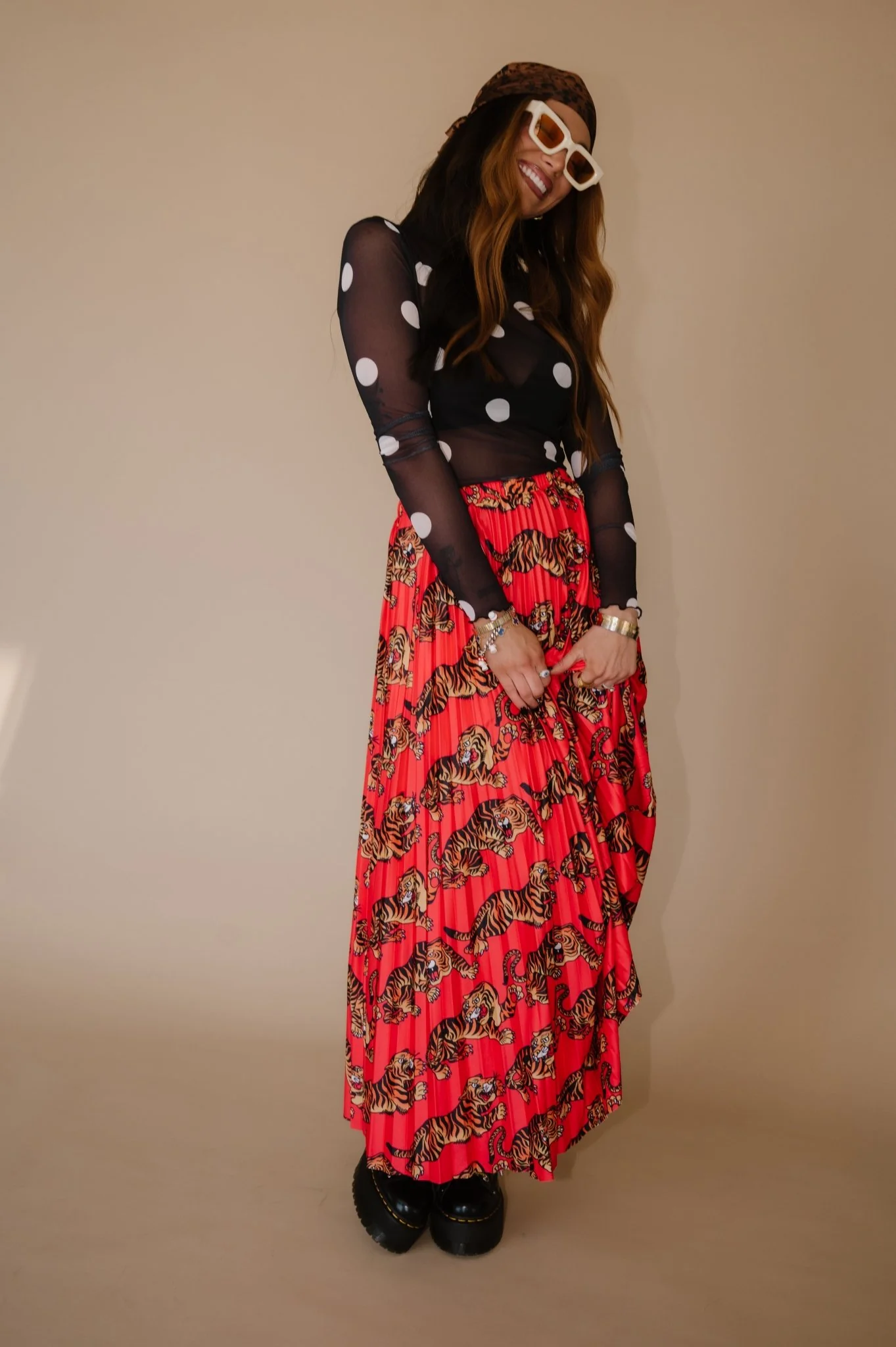 Don't Let Them Tame You Pleated Midi Skirt