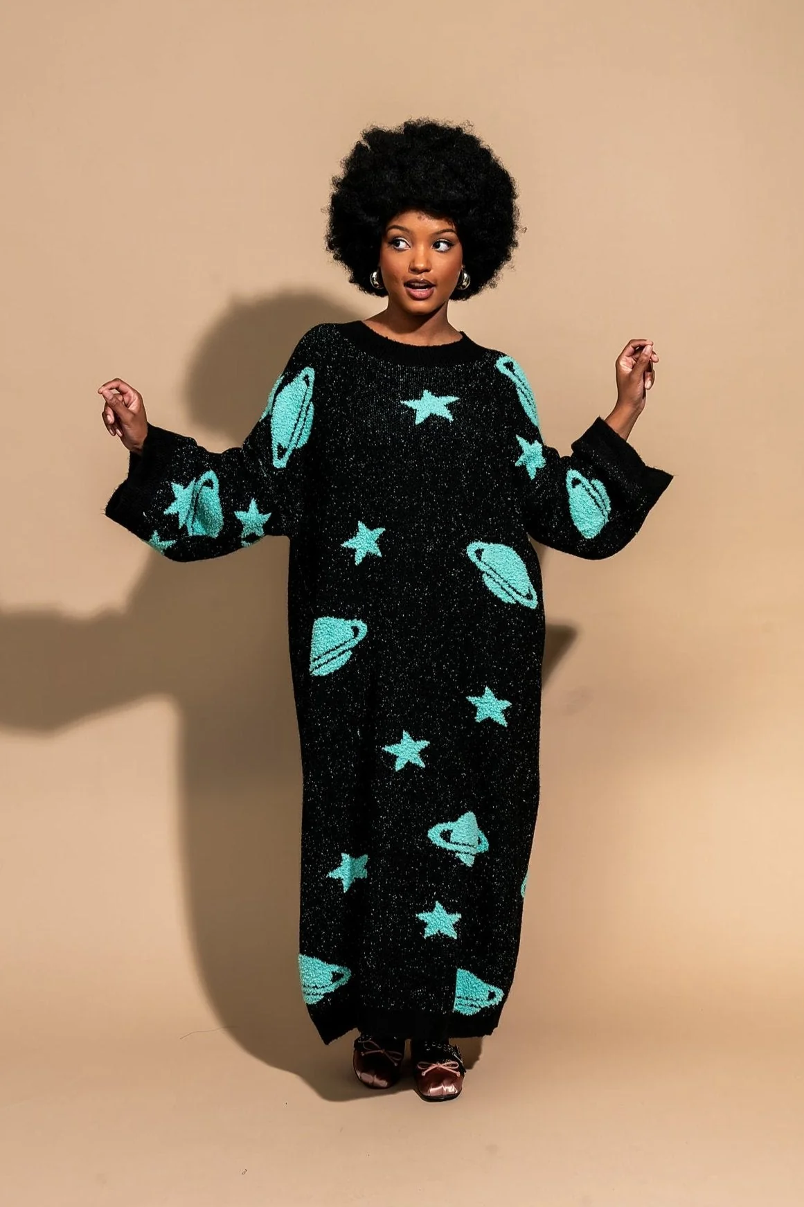 Need Some Space Oversized Knit Dress in Mint