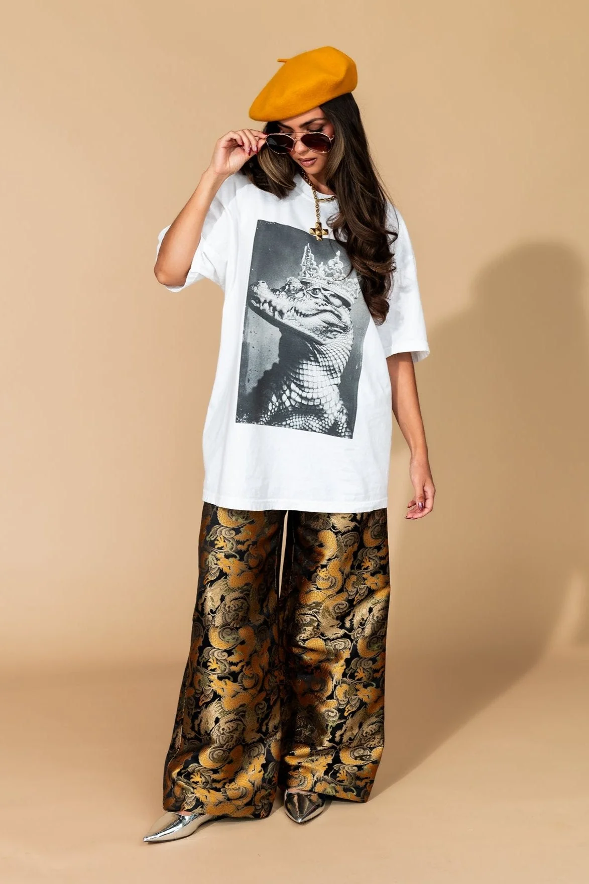Don't Let Your Crown Slip Oversized Crocodile Tee