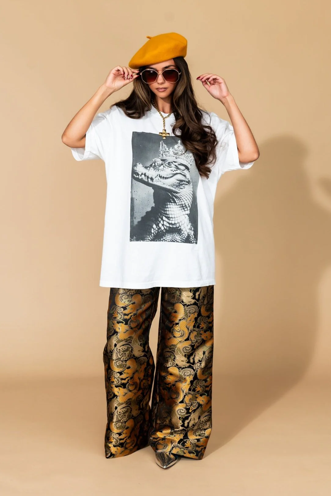 Don't Let Your Crown Slip Oversized Crocodile Tee