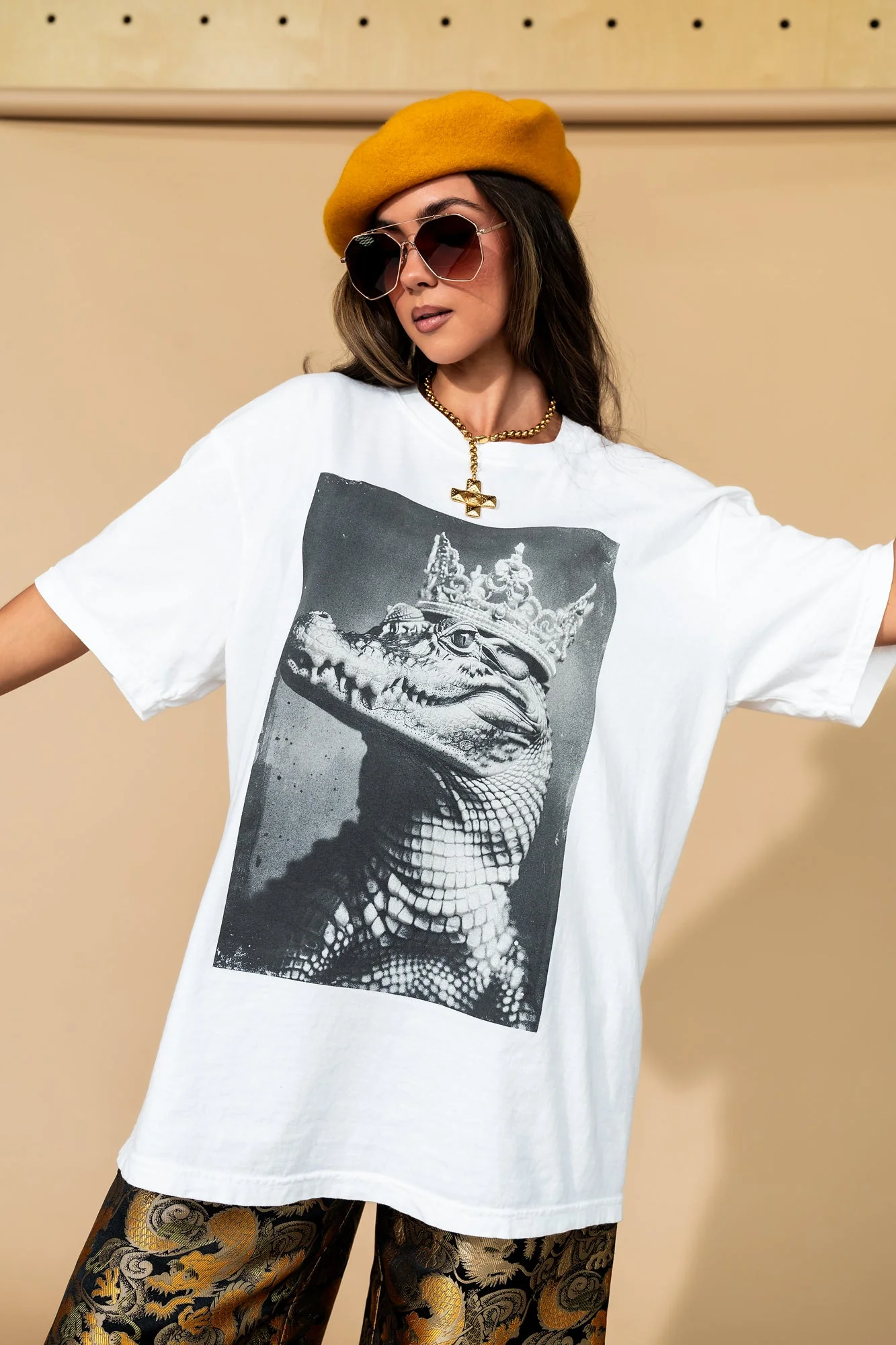 Don't Let Your Crown Slip Oversized Crocodile Tee