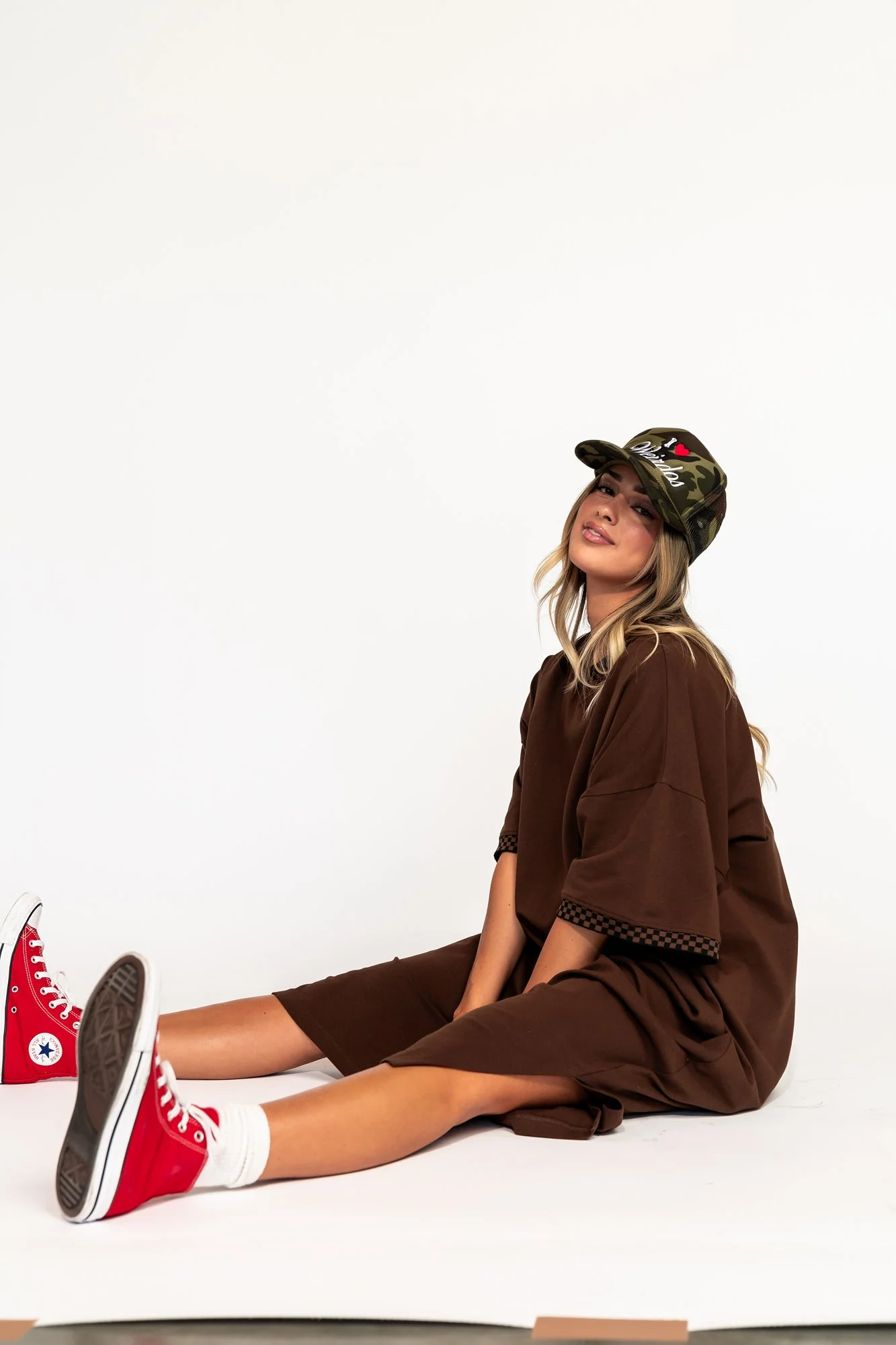 Frankie Dress in Mocha + Checkerboard