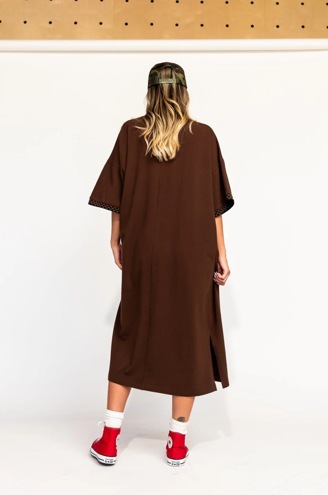 Frankie Dress in Mocha + Checkerboard