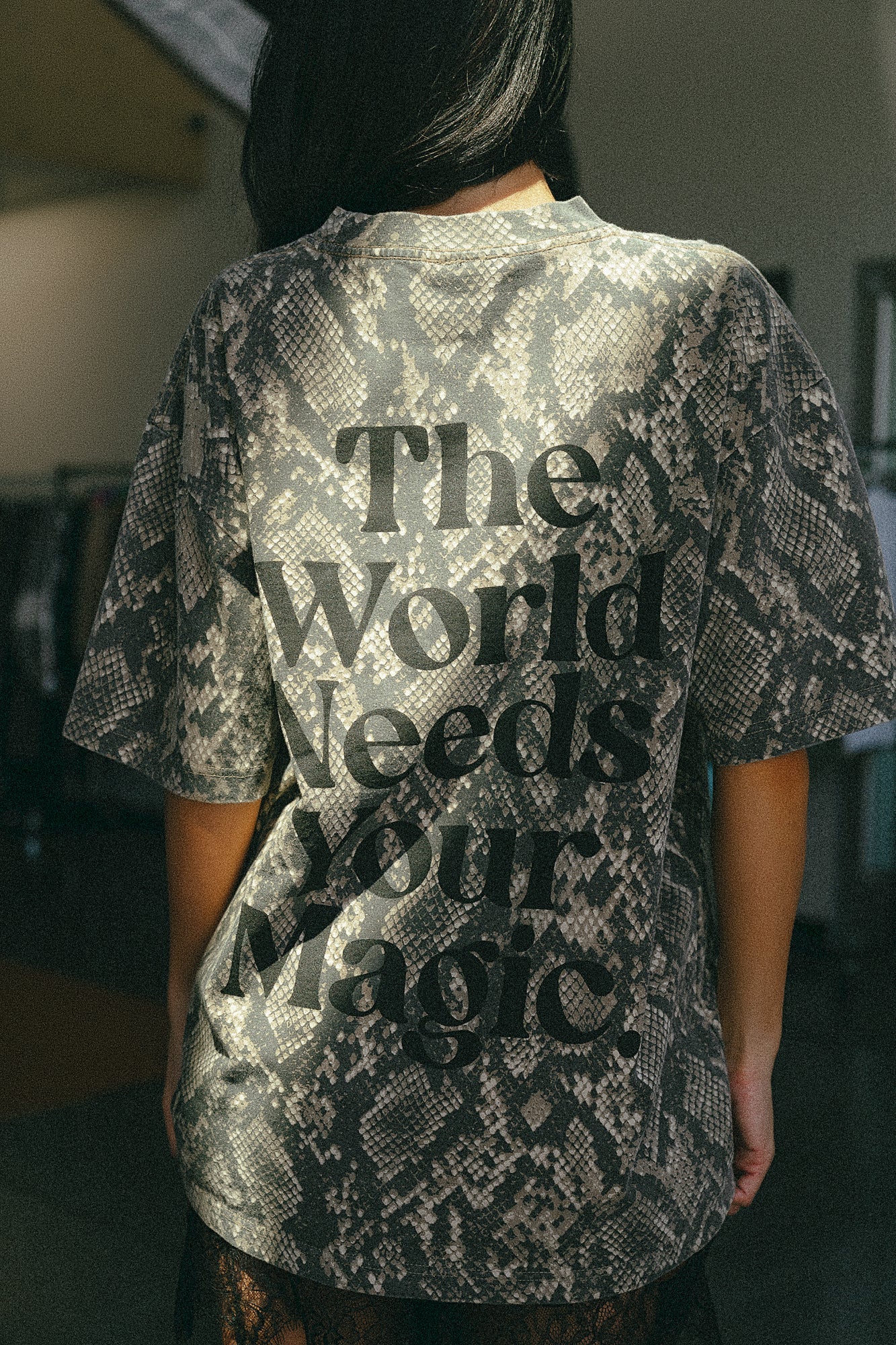 The World Needs Your Magic Oversized Rattlesnake Tee