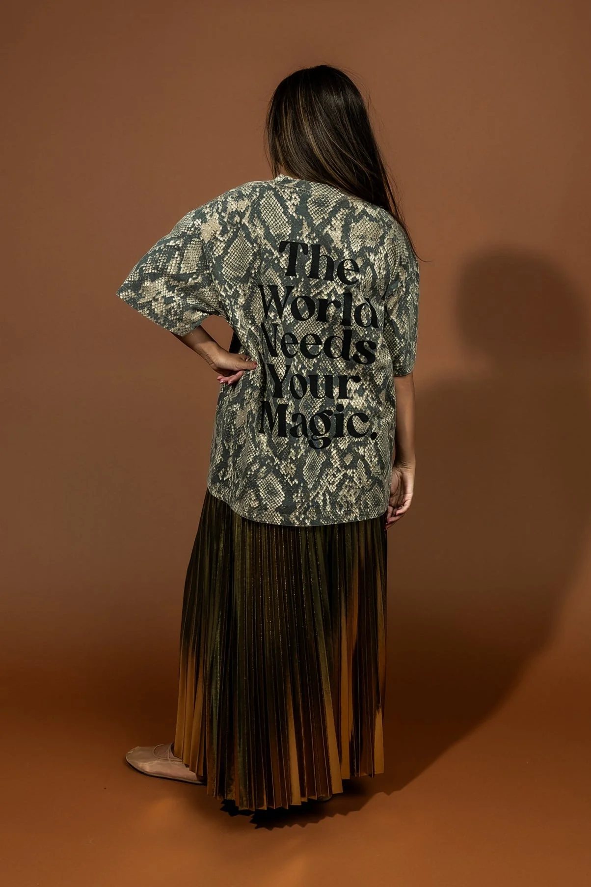The World Needs Your Magic Oversized Rattlesnake Tee