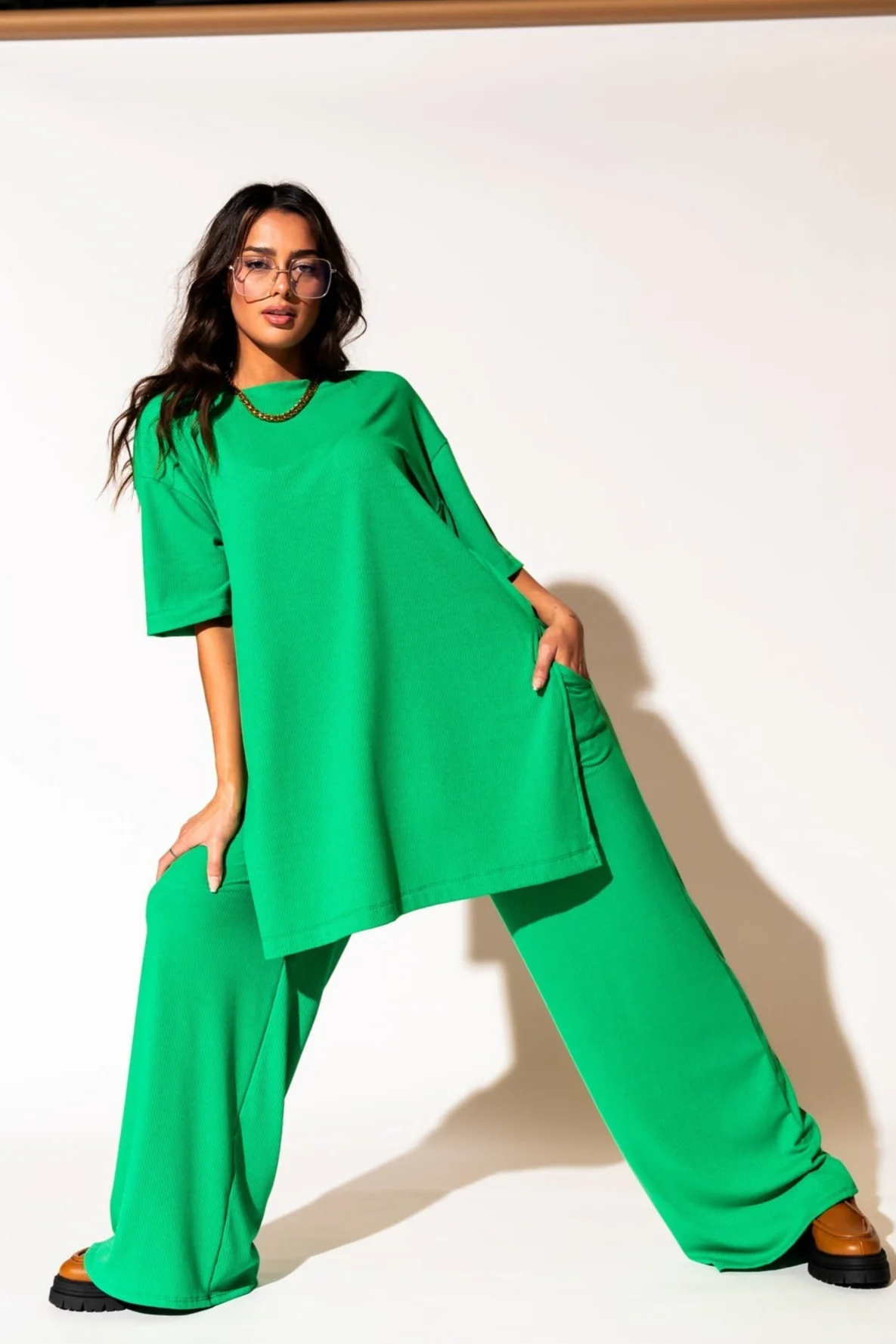 Leveled Up Ribbed Playsuit in Green