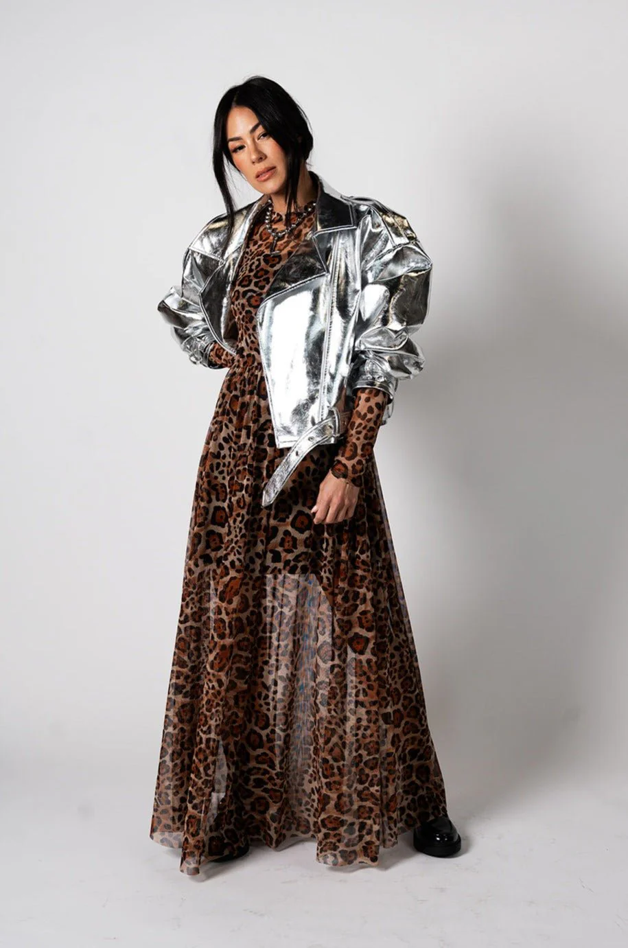 More You Mesh Maxi Dress in Macro Leopard *RESTOCKING SOON*