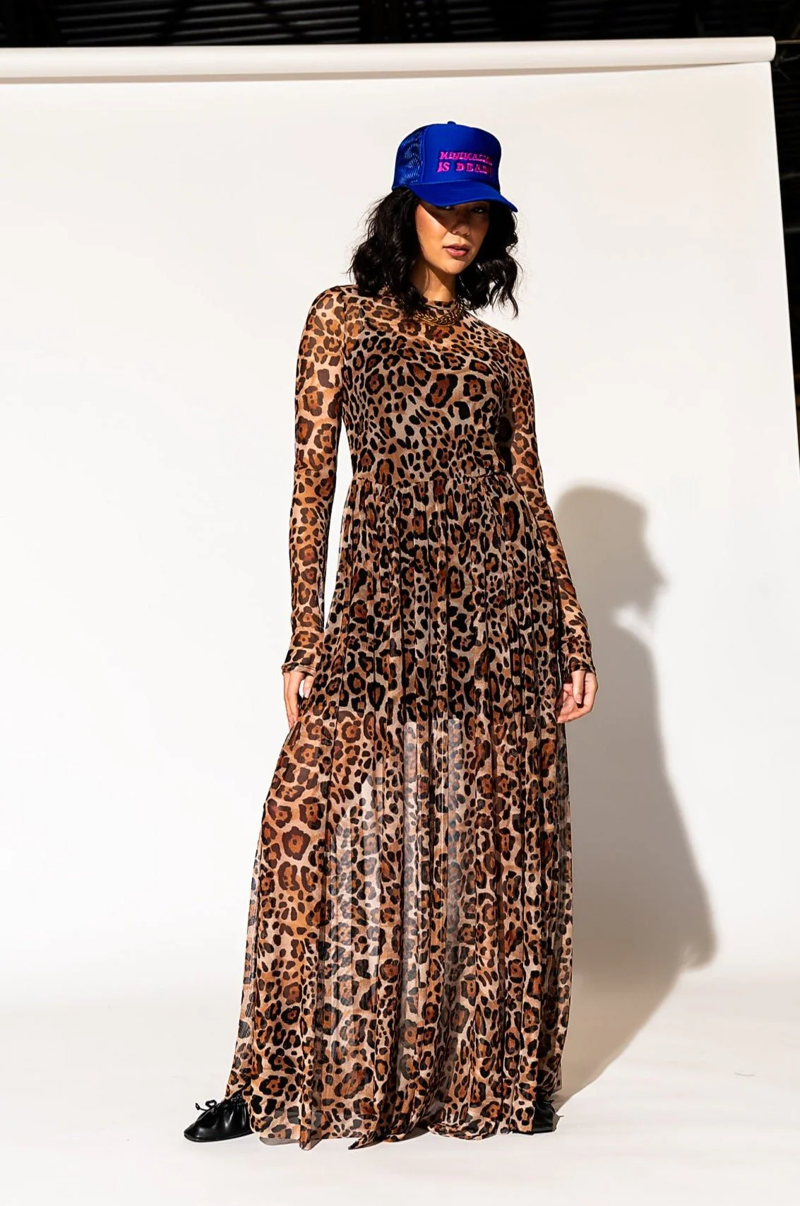 More You Mesh Maxi Dress in Macro Leopard *RESTOCKING SOON*