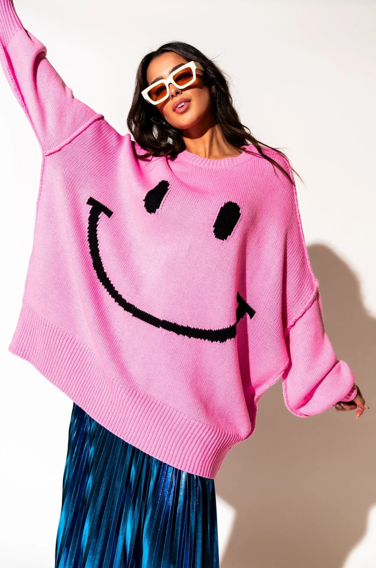 Serotonin Smile Oversized Knit in Bubblegum Pink *RESTOCKED*