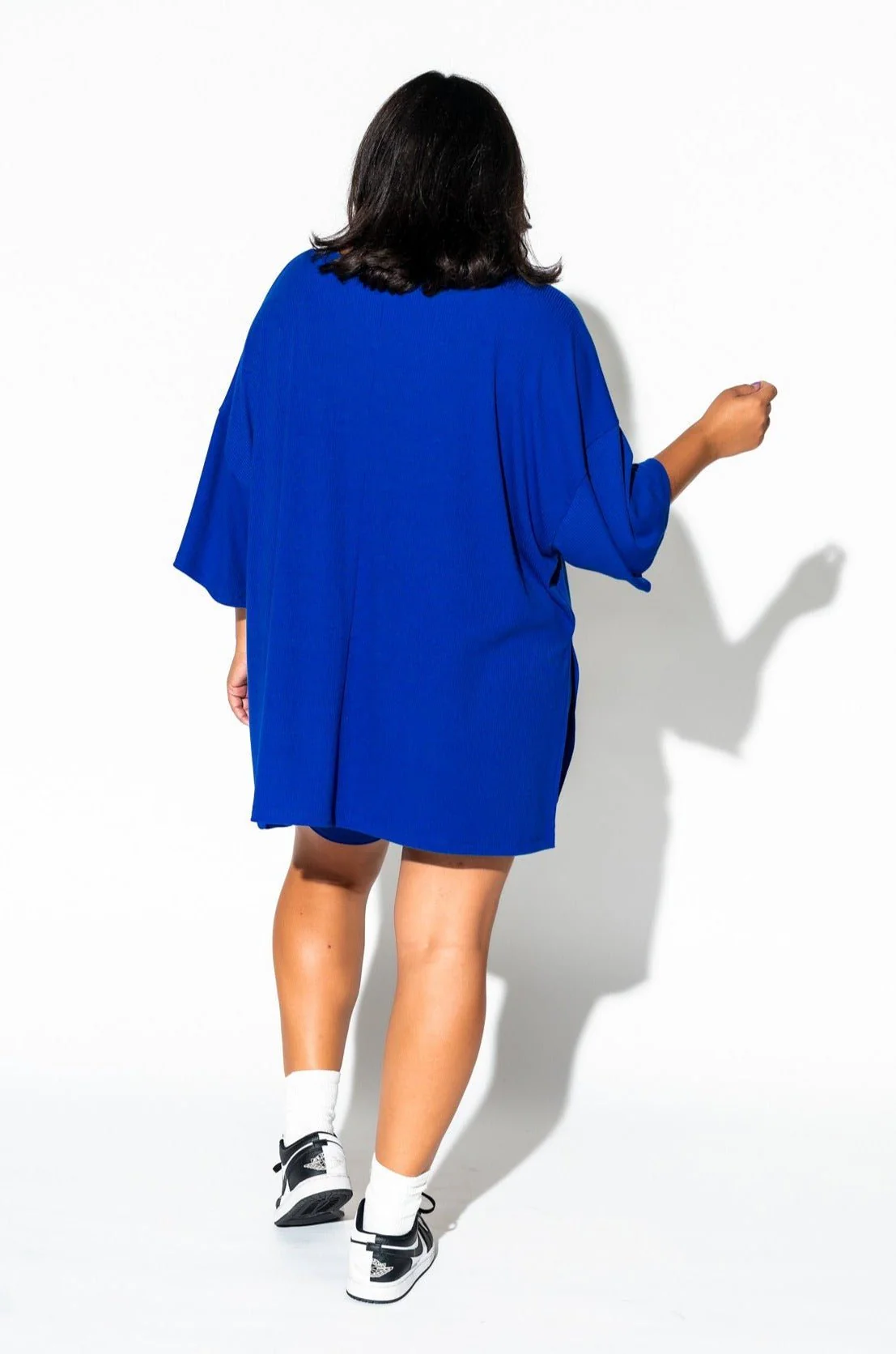 Malone Ribbed Biker Set in Royal Blue