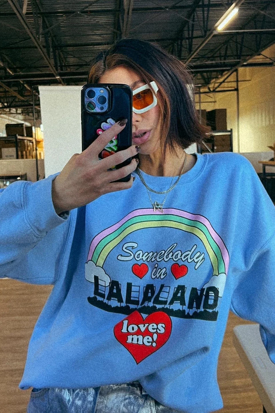 Somebody in Lalaland Loves Me Oversized Pullover