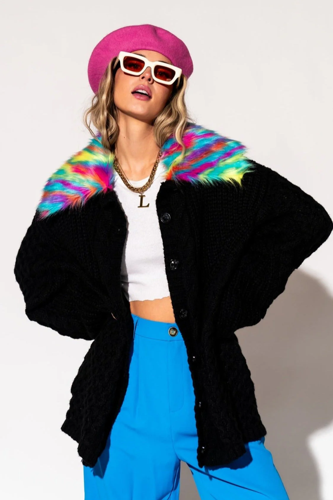 Unbothered Grandpa Cardigan in Black