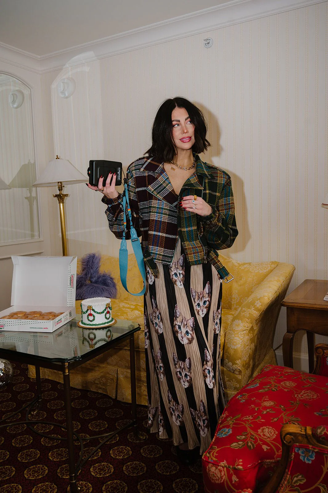 Sagittarius Half + Half Plaid Moto Jacket