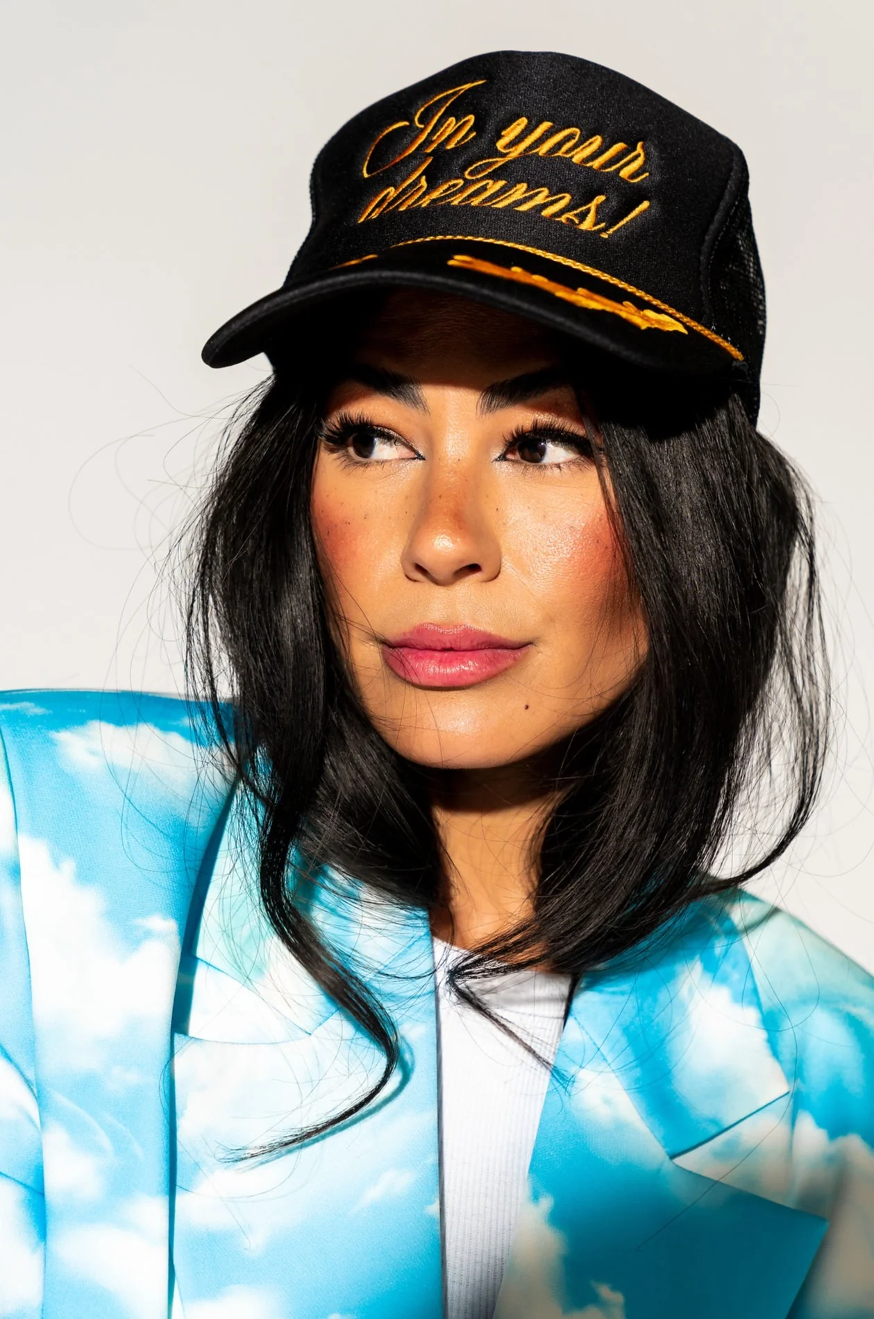 In Your Dreams Embroidered Captain Trucker Hat
