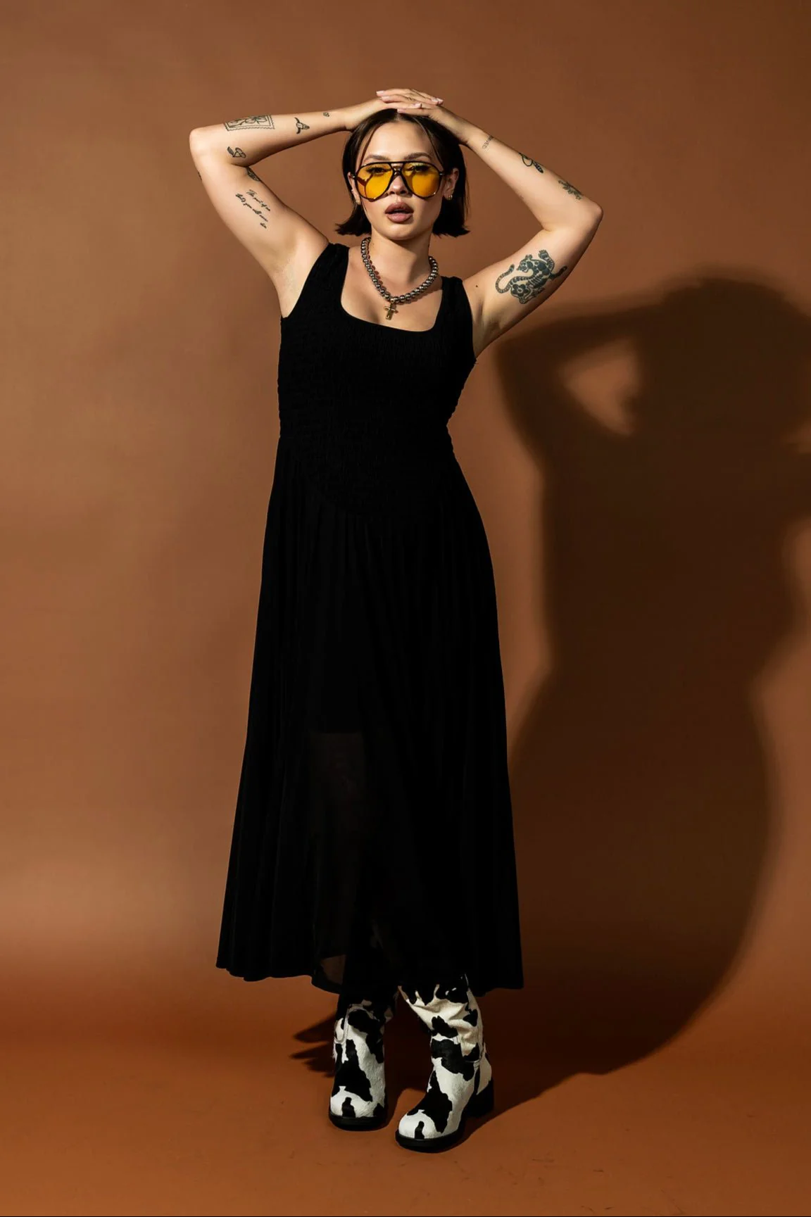 Vixen with a Vendetta Mesh Smocked Dress