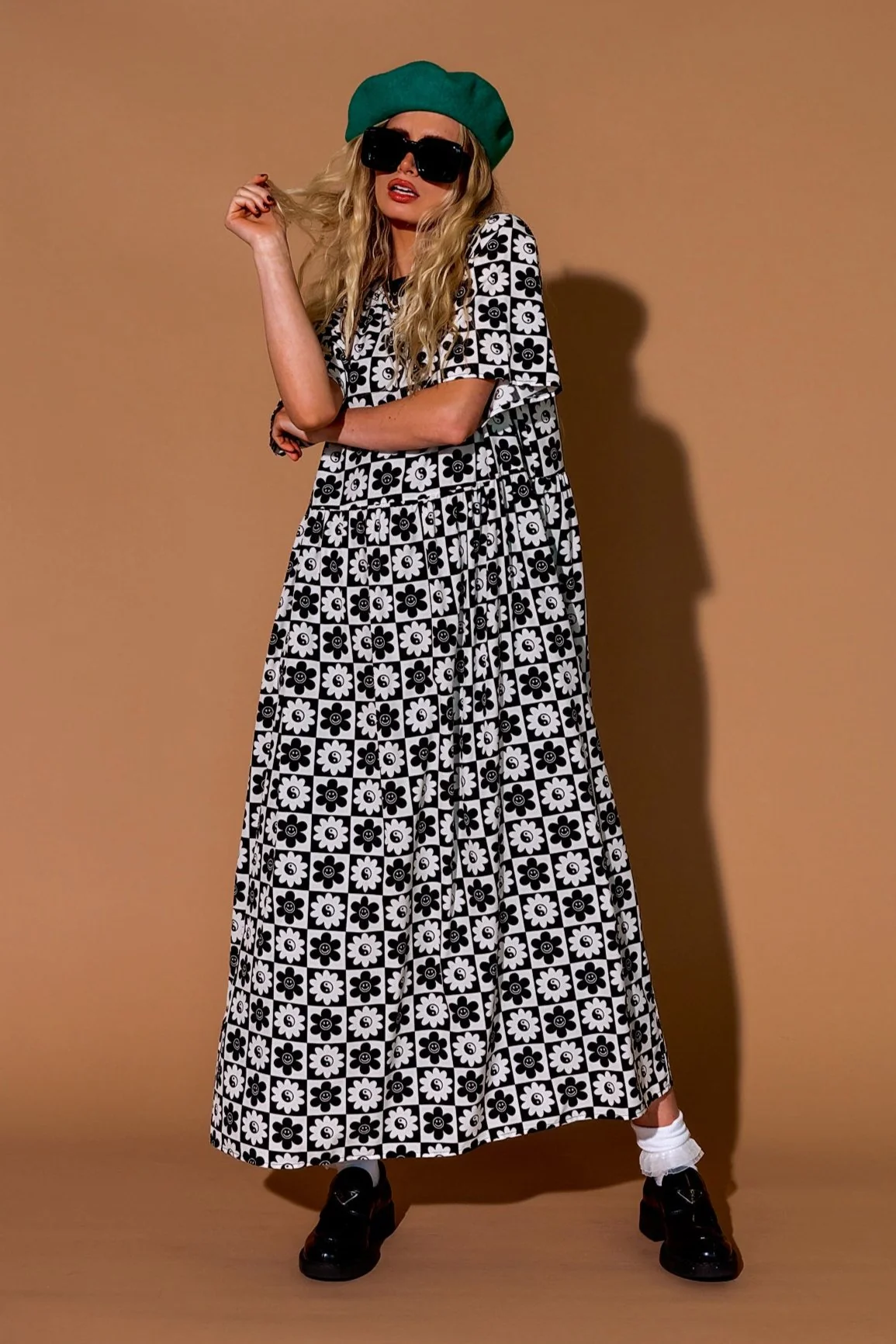 Never Too Much Oversized Dress in Black + White
