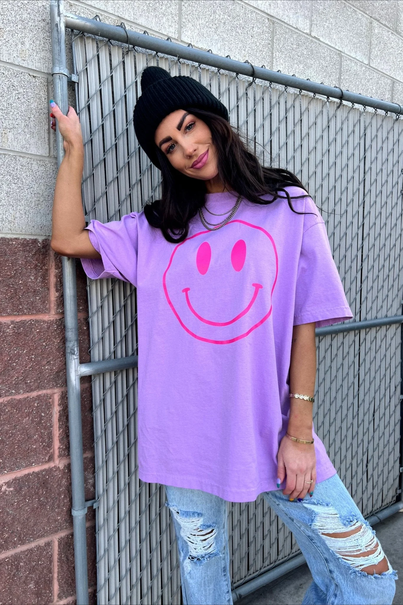 The World Needs Your Magic Oversized Tee in Lavender + Pink