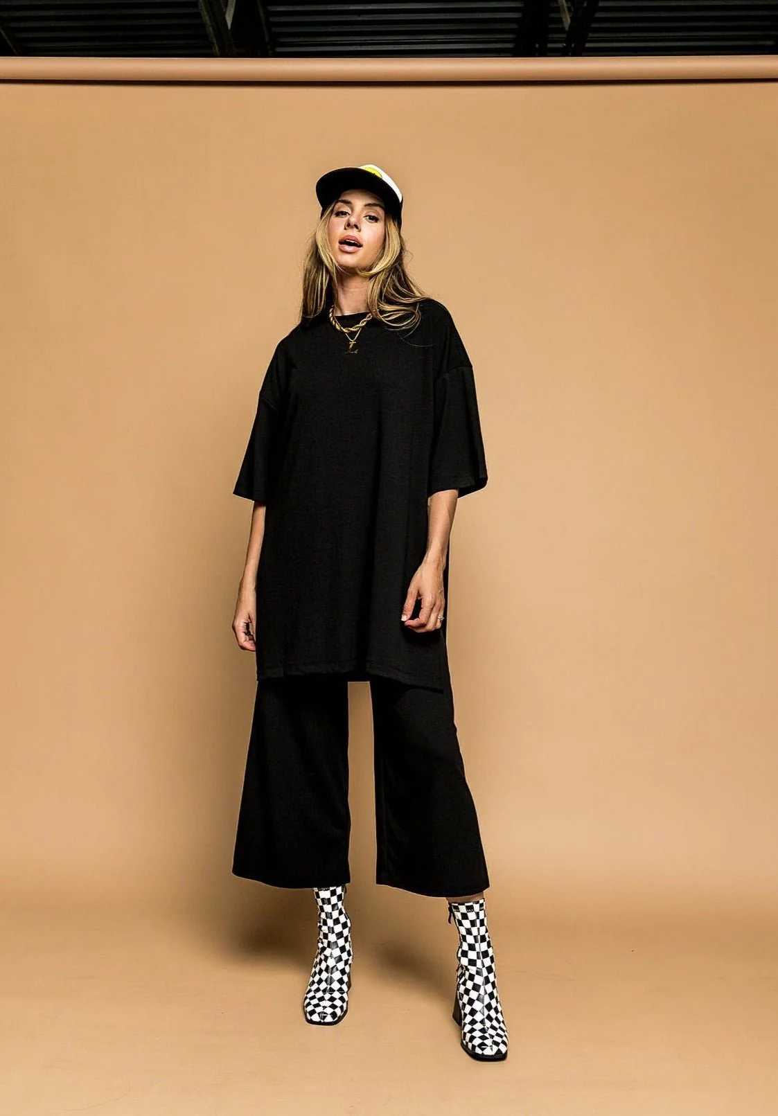 Lex Ribbed Playsuit in Black