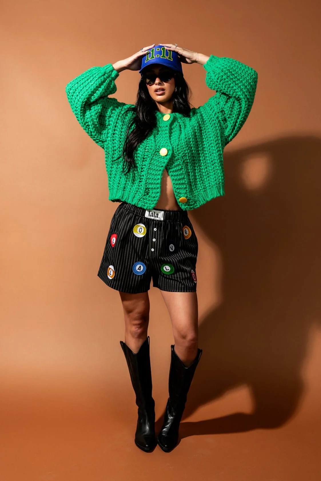 You Wish Hand Knit Chunky Cardigan in Green