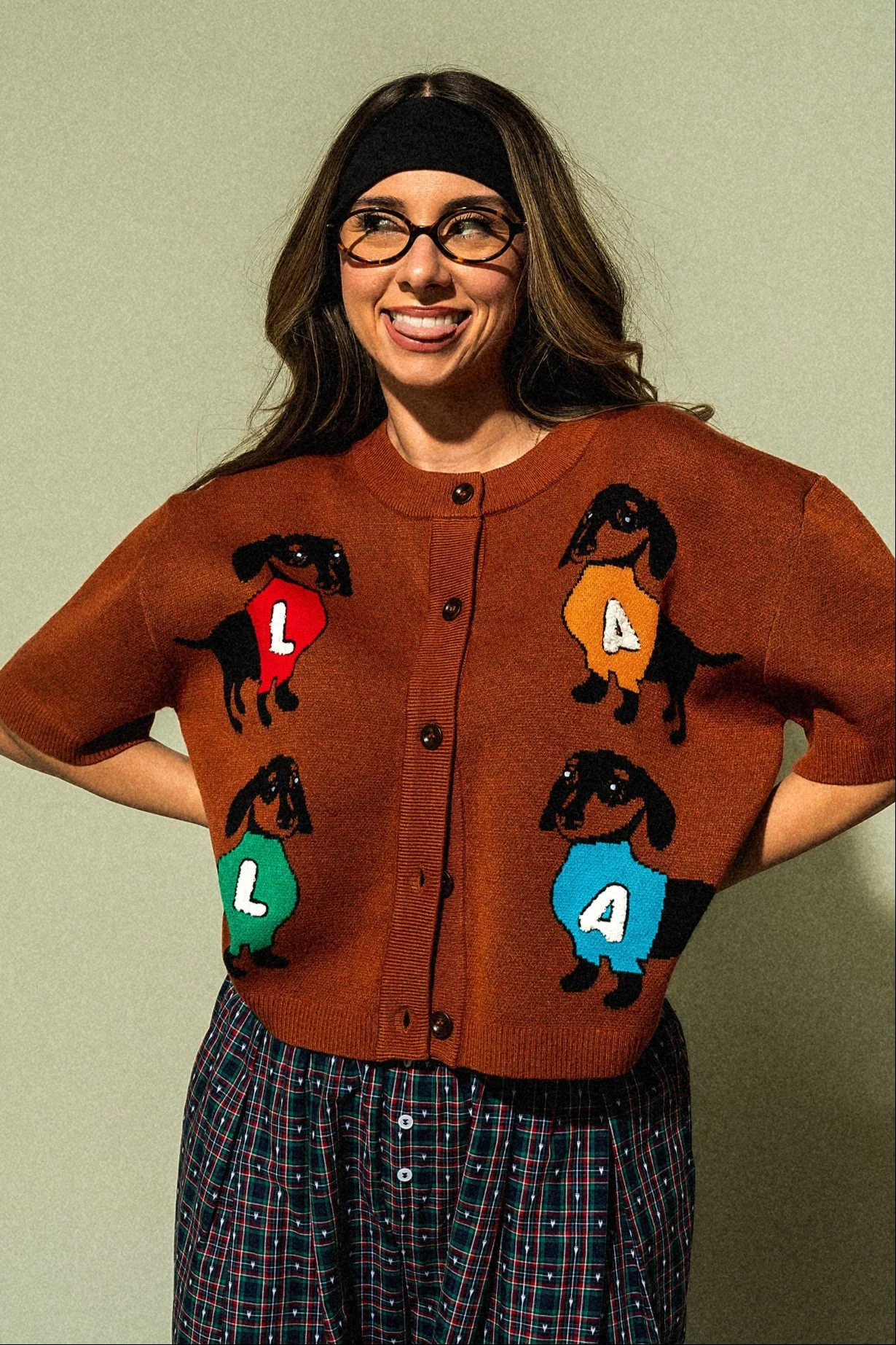 A Girl’s Best Friend Weenie Dog Short Sleeve Cardigan