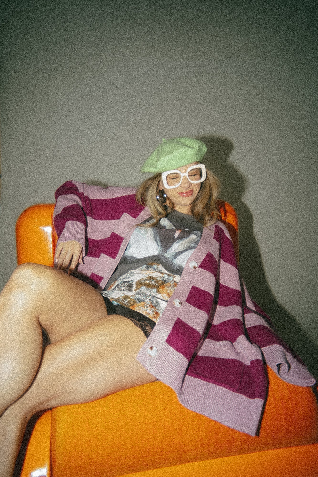 Love You Oversized Cardigan in Wonderland Stripes