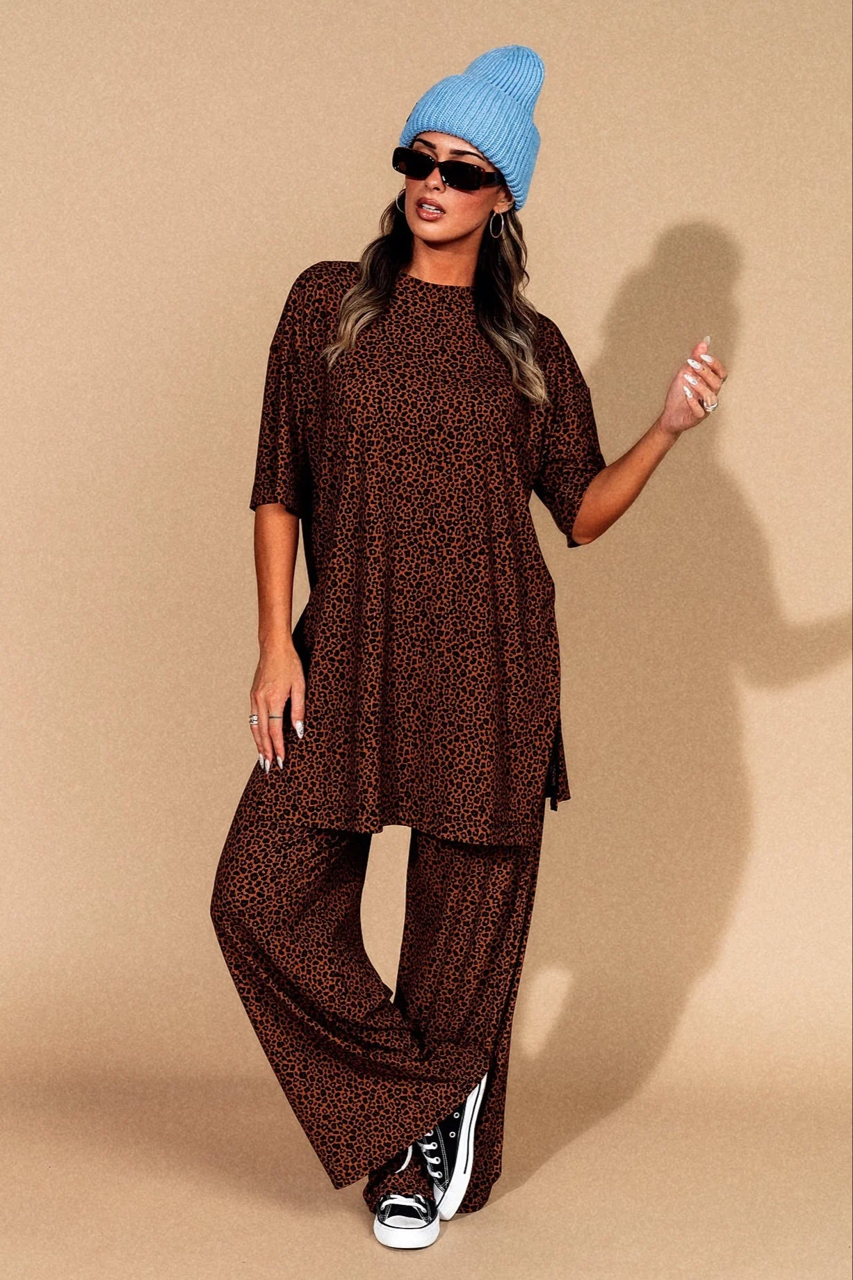 Leveled Up Ribbed Playsuit in Baby Leopard