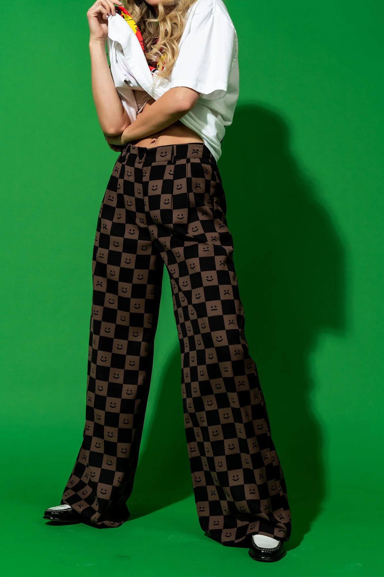Never Taking These Off Trousers in Lots of Feelings Checkerboard