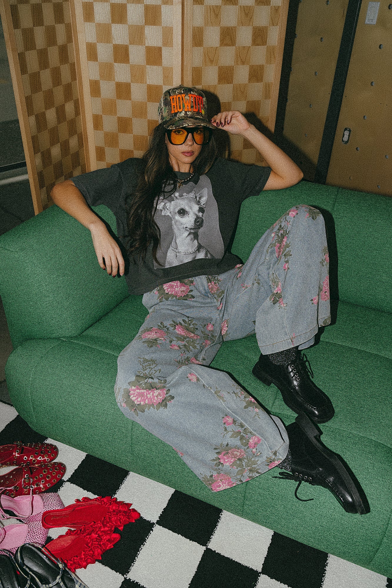 90s Throwback Floral Wide Leg Denim