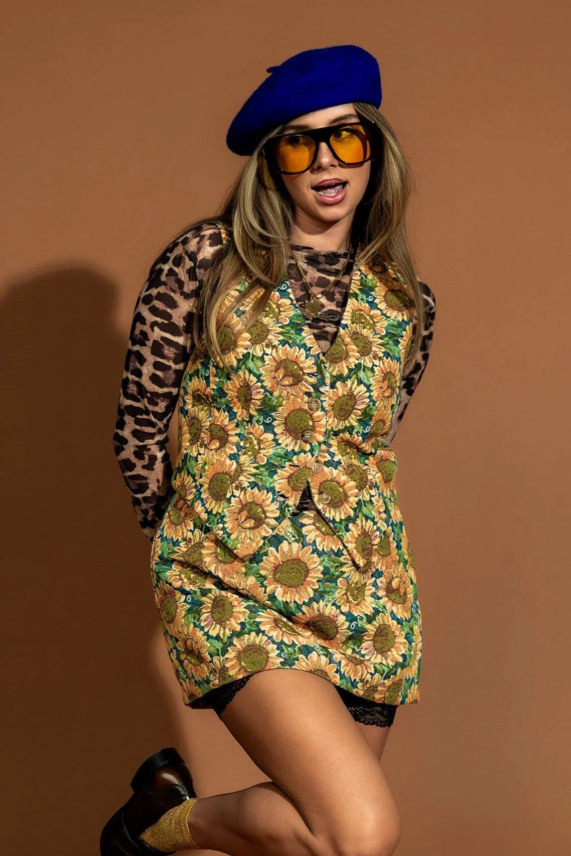 Twinkle Toes Skort in 90’s Sunflower Jacquard