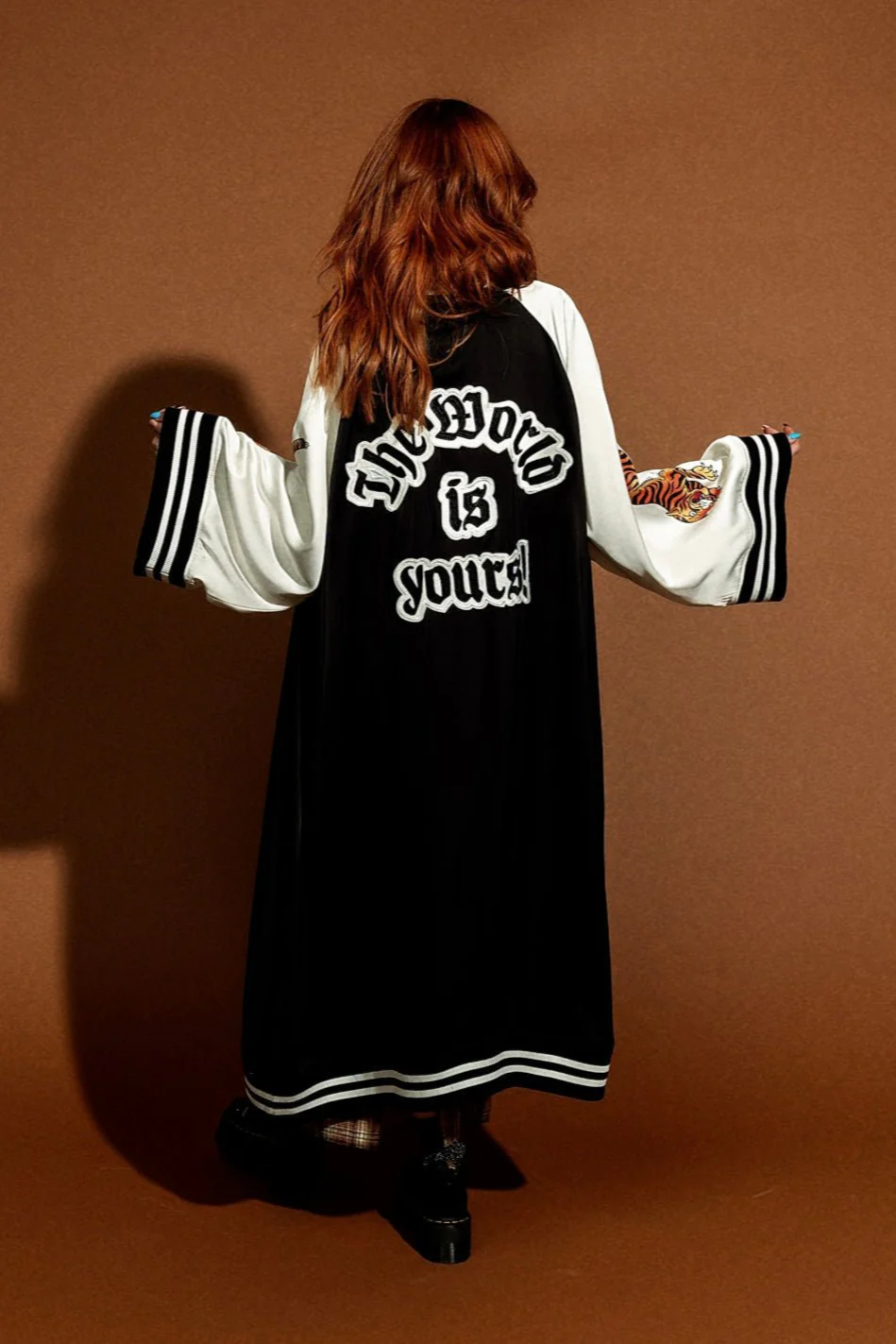 Take Up Space Kimono Bomber in Black