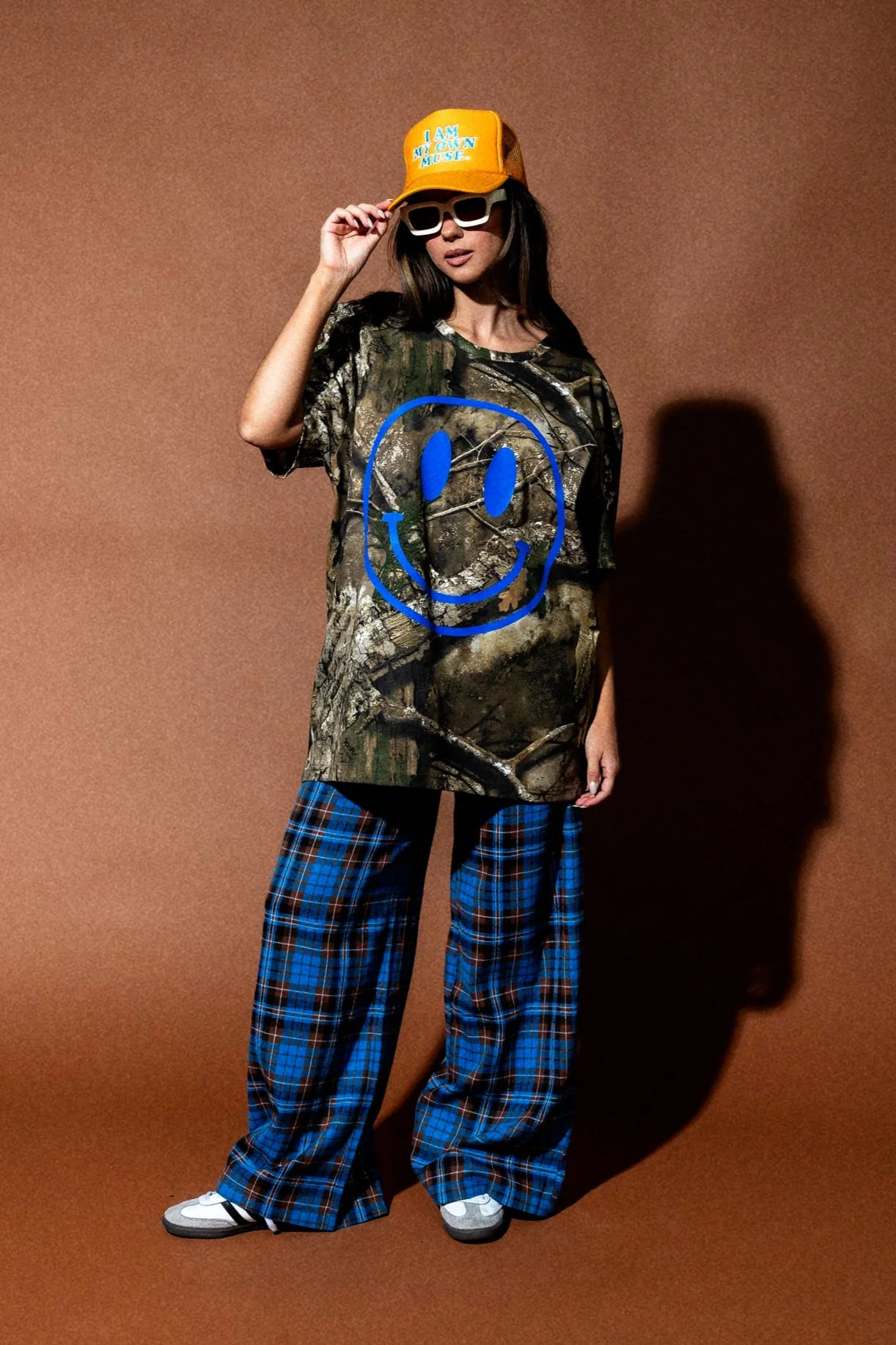 The World Needs Your Magic Oversized Camo Tee in Blue
