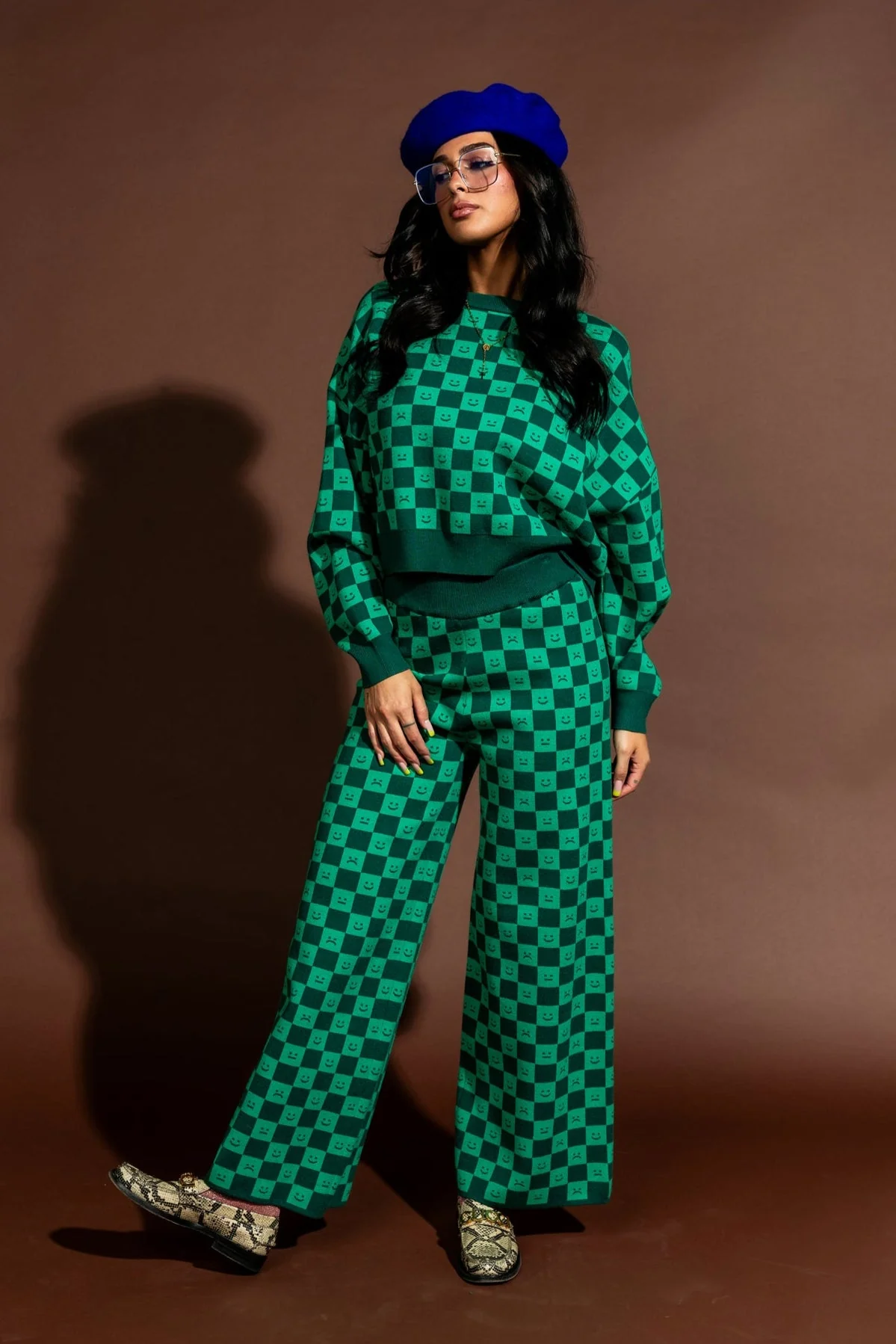 Lots of Feelings Checkerboard Knit Set