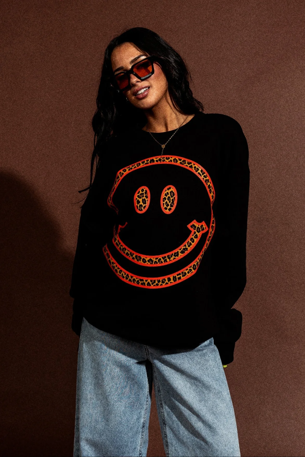 The World Needs Your Magic Oversized Pullover in Black + Leopard *RESTOCKED*
