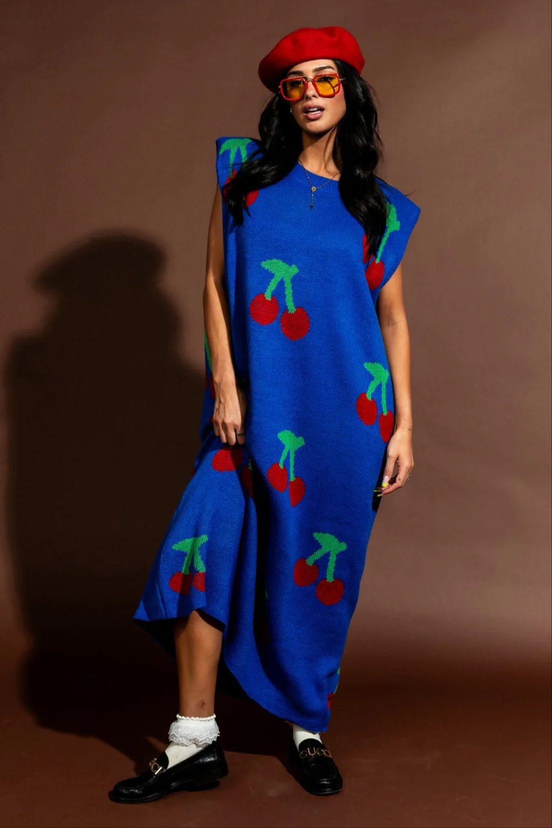 Cherry Pie Oversized Knit Maxi Dress