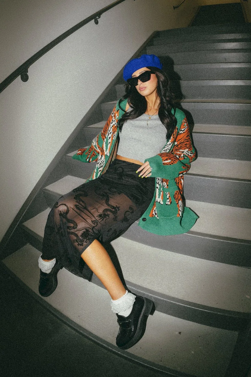 Enchantress Mesh Burnout Dragon Skirt in Dangerous Woman